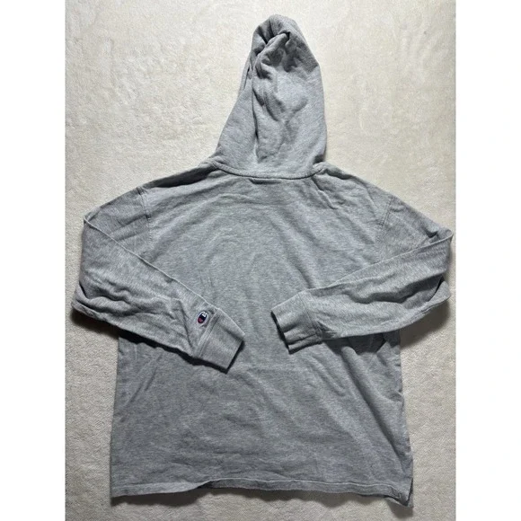 Champion Solid Gray Multi Color Lettering Hoodie Sweatshirt Men's Size Large - Picture 7 of 8